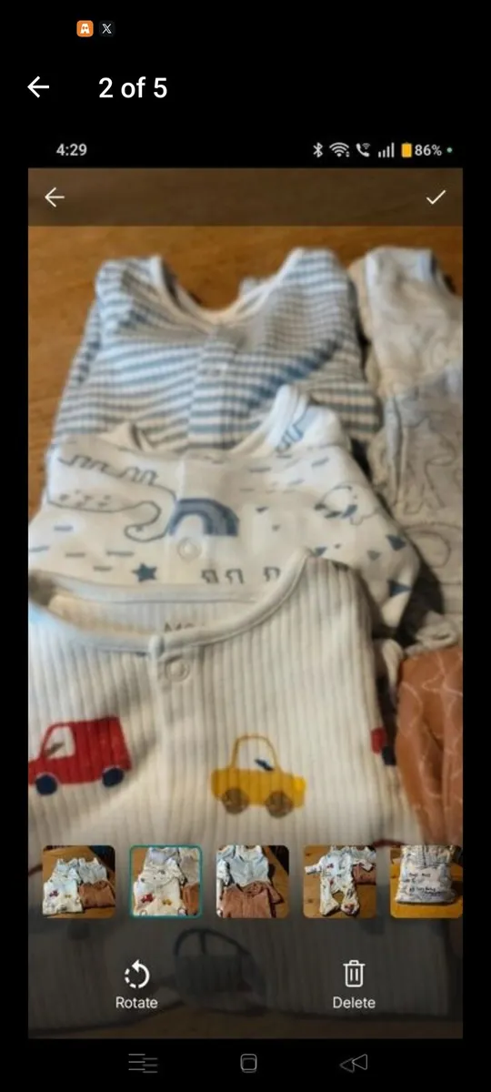Boys M&S 5 tiny baby babygrows - Image 2