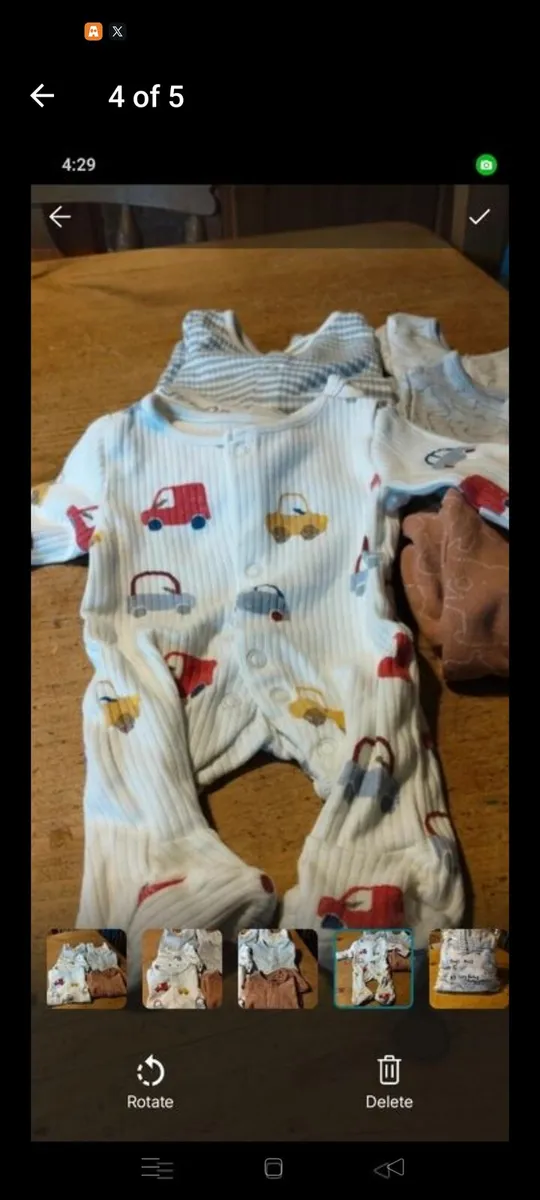 Boys M&S 5 tiny baby babygrows - Image 4