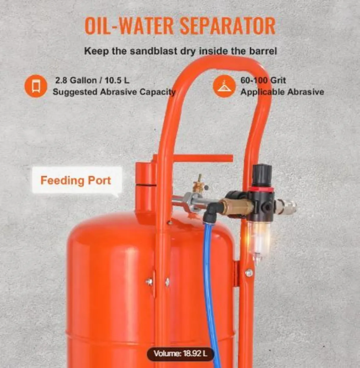 18.9 L Sand Blaster 60-110 PSI High Pressure - Image 2
