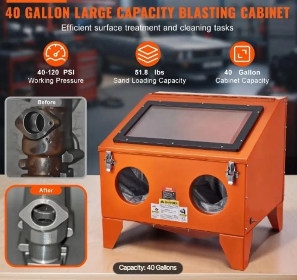 51.4 L Sandblasting Cabinet Benchtop Cabinet - Image 3