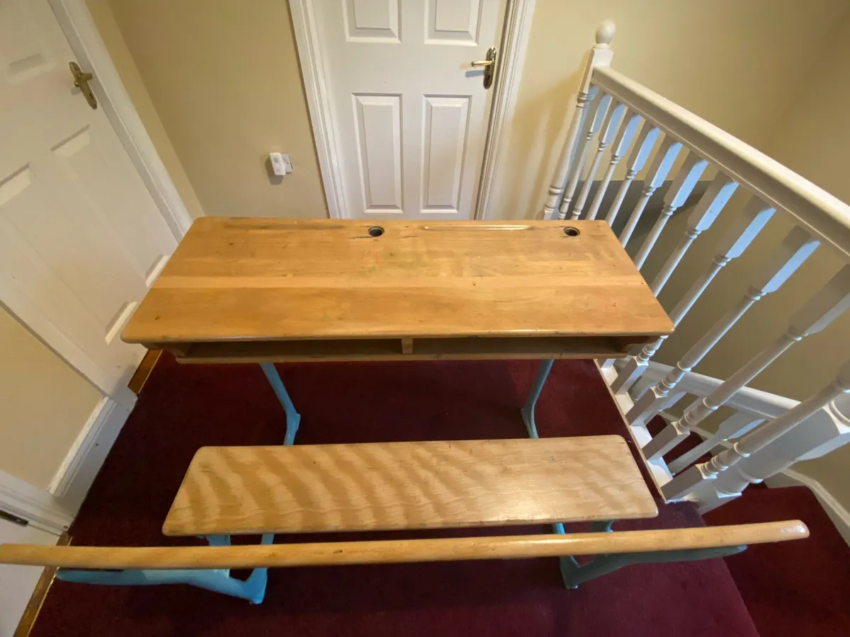 Beautiful antique fully restored school desk - Image 2