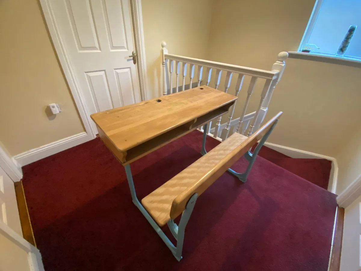 Beautiful antique fully restored school desk - Image 3