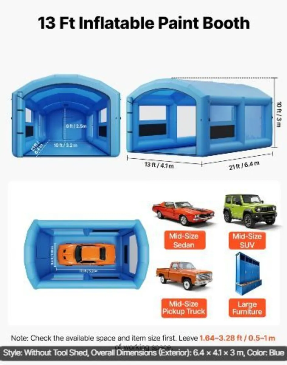 Inflatable Paint Booth, 6.4 x 4.1 x 3 m - Image 3