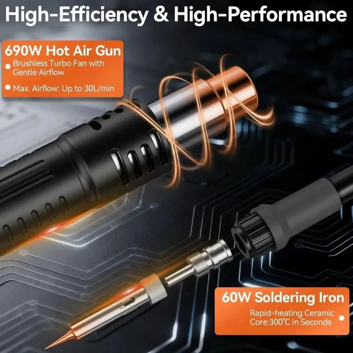 Soldering Iron Station Hot Air Rework 750W - Image 4