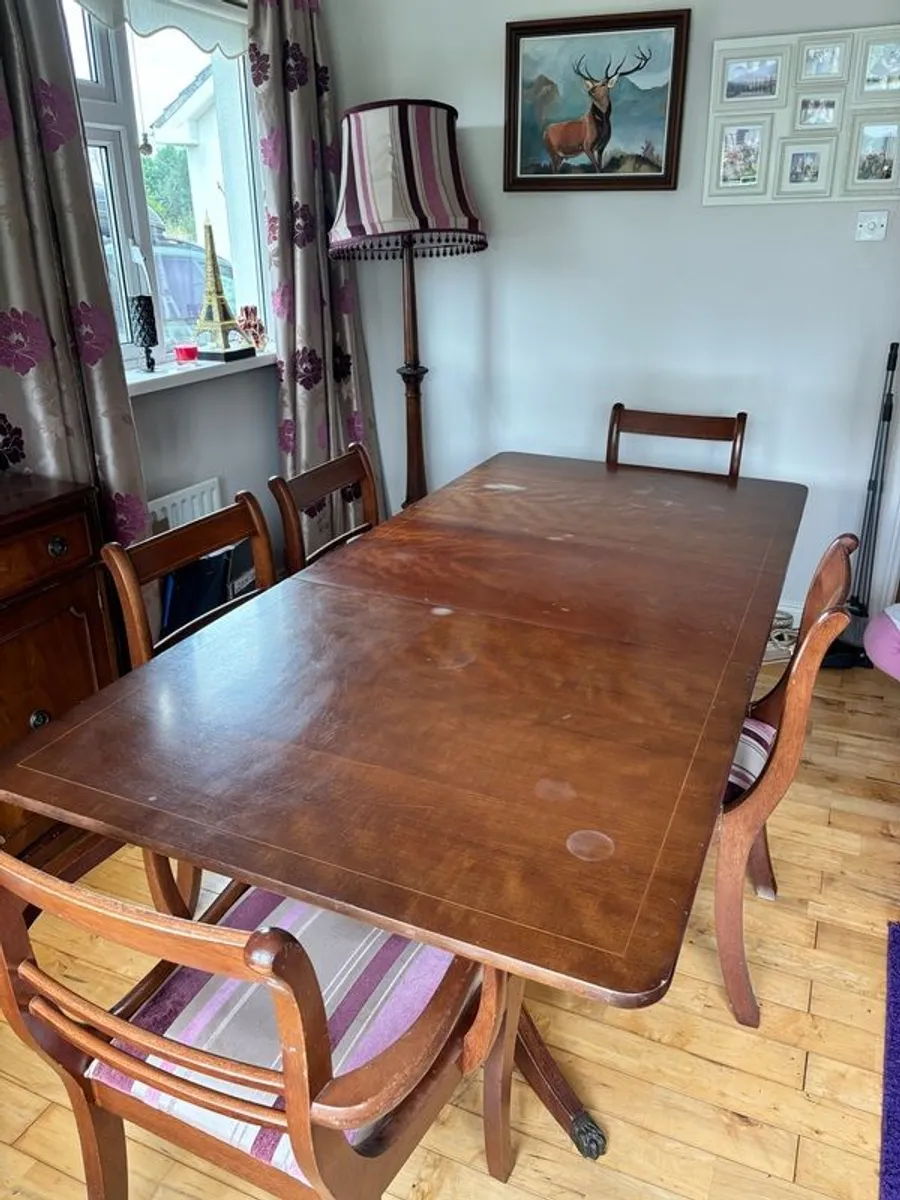 Mahogany Extending Dining Table & 5 Matching Chairs - Image 3