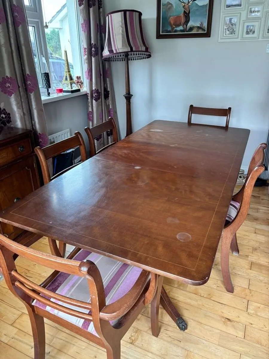 Mahogany Extending Dining Table & 5 Matching Chairs - Image 4