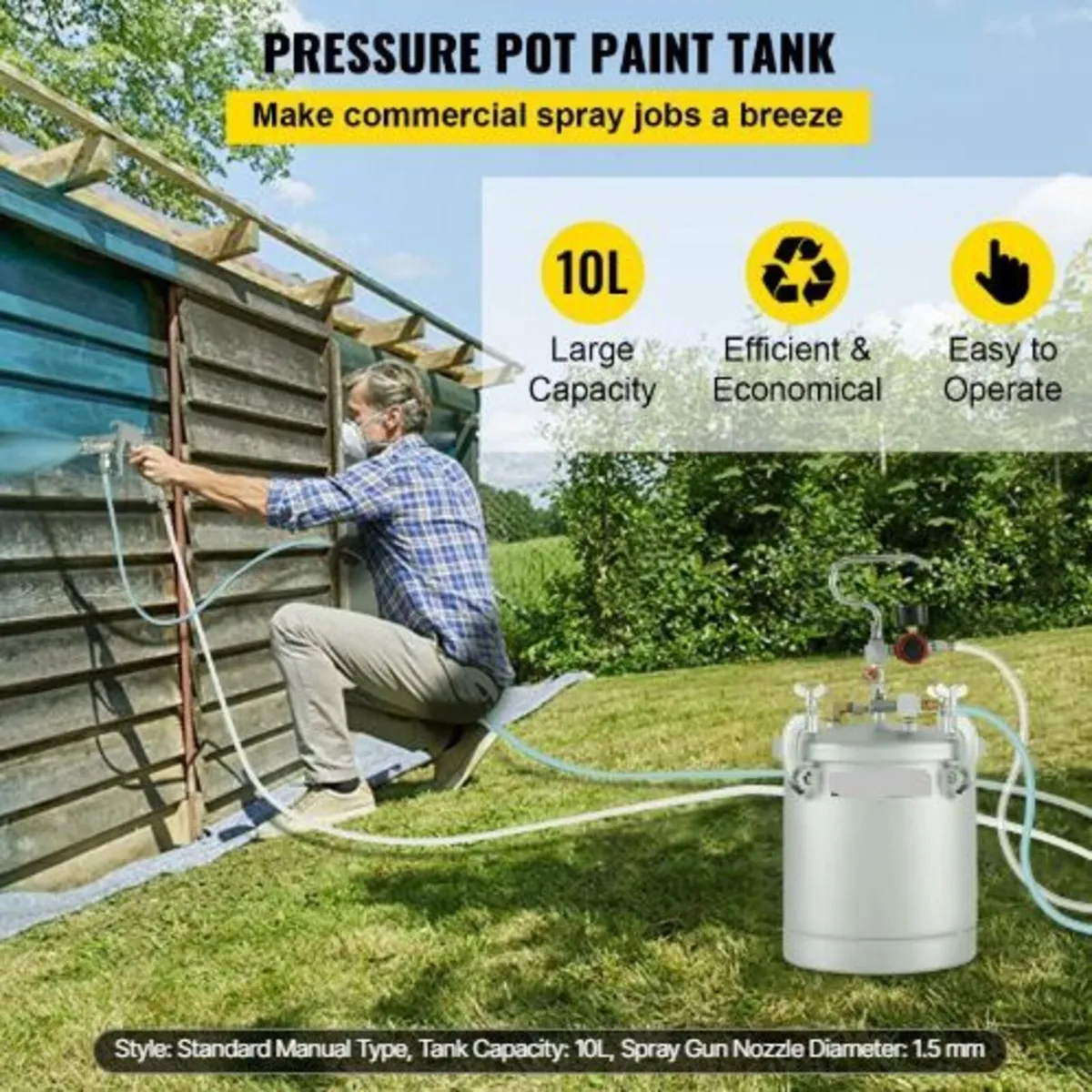 Commercial Paint Pressure Tank 2.5 Gallons - Image 2