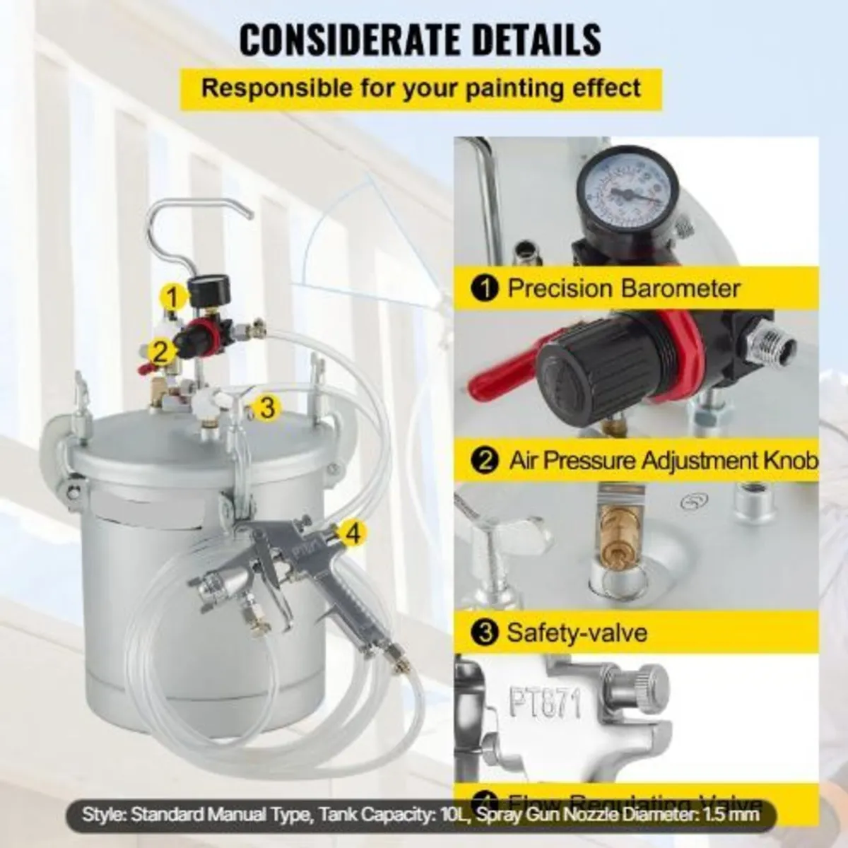 Commercial Paint Pressure Tank 2.5 Gallons - Image 4