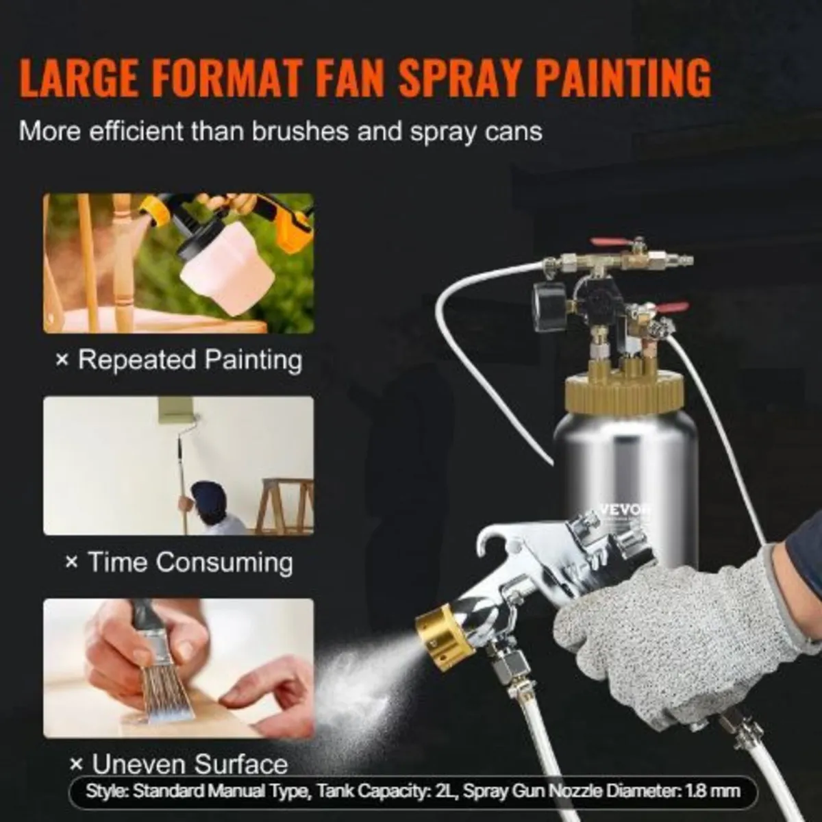 Spray Paint Pressure Pot Tank, 2L/0.5gal - Image 4