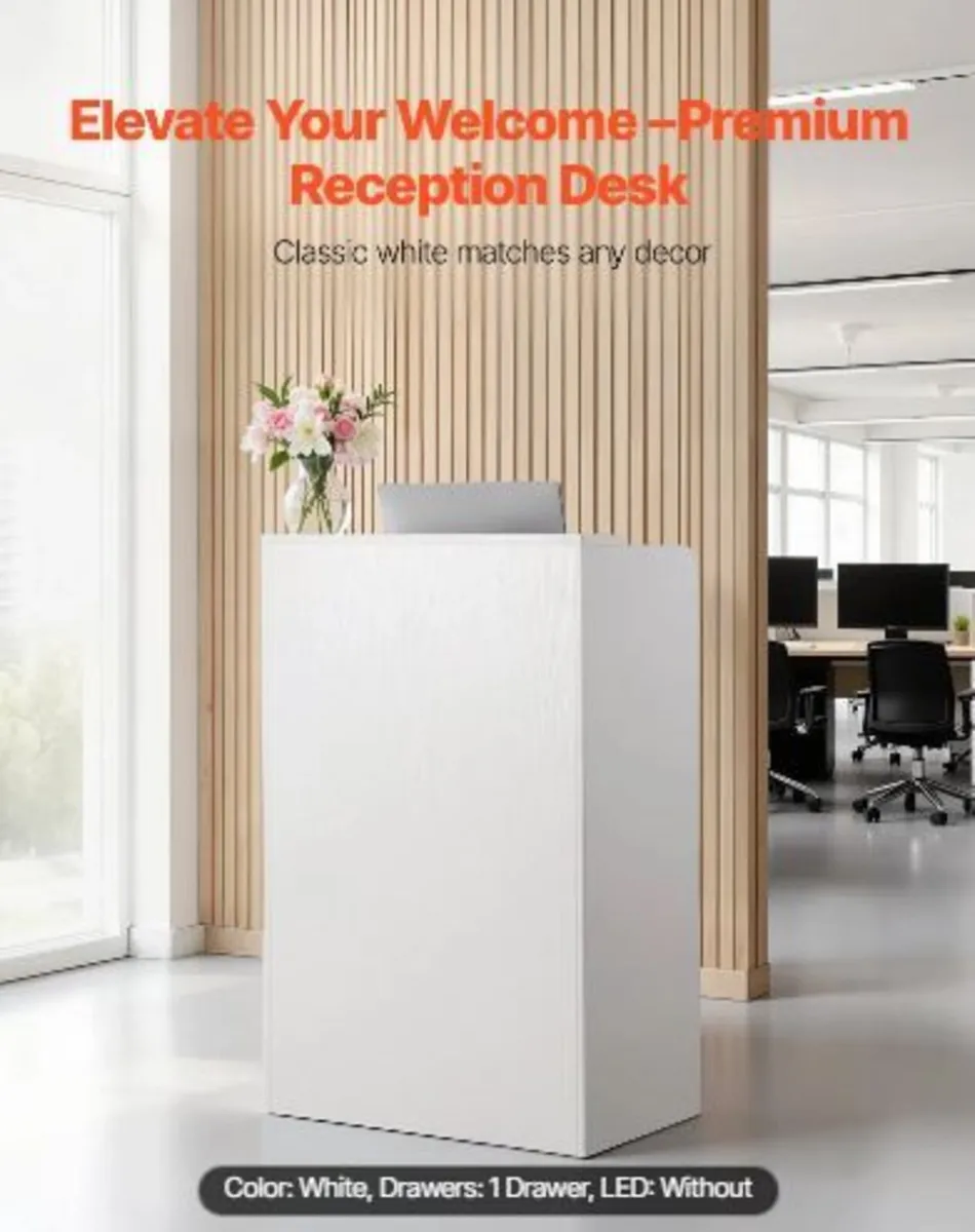 Reception Desk, 60 cm Rectangular Front - Image 2