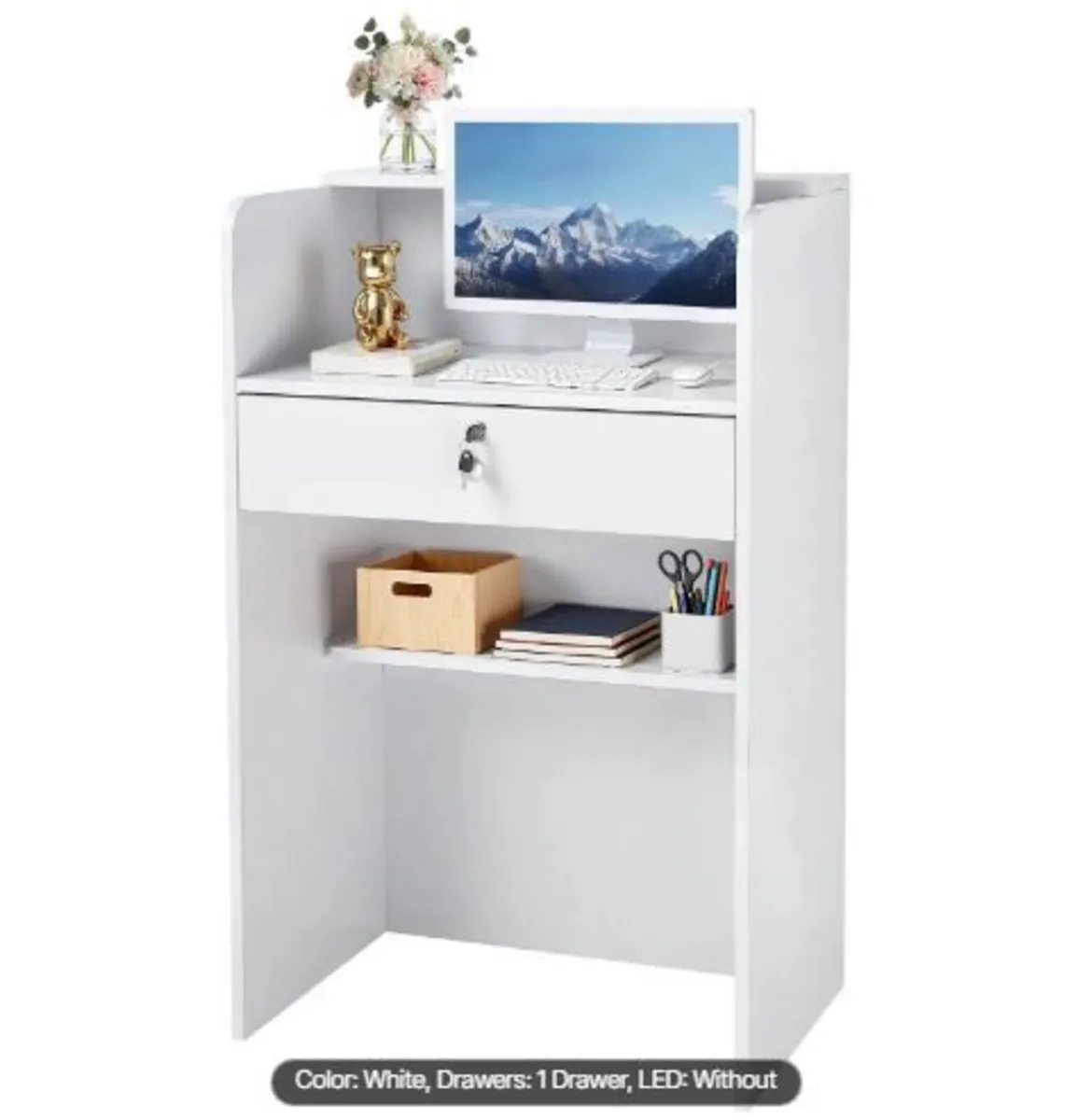 Reception Desk, 60 cm Rectangular Front - Image 1
