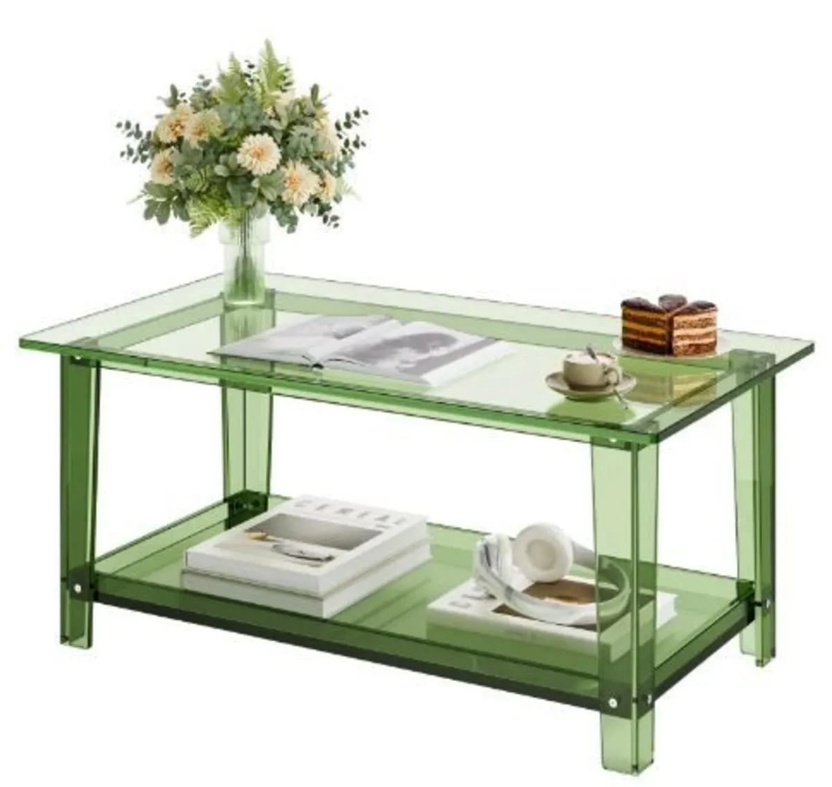 Acrylic Coffee Table, 2 Tiers Center Table - Image 1