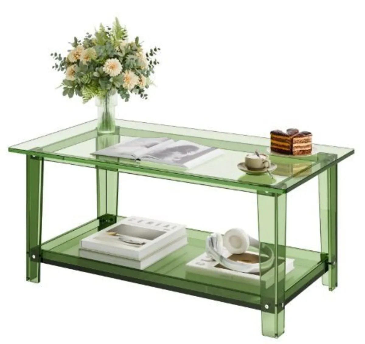 Acrylic Coffee Table, 2 Tiers Center Table - Image 3