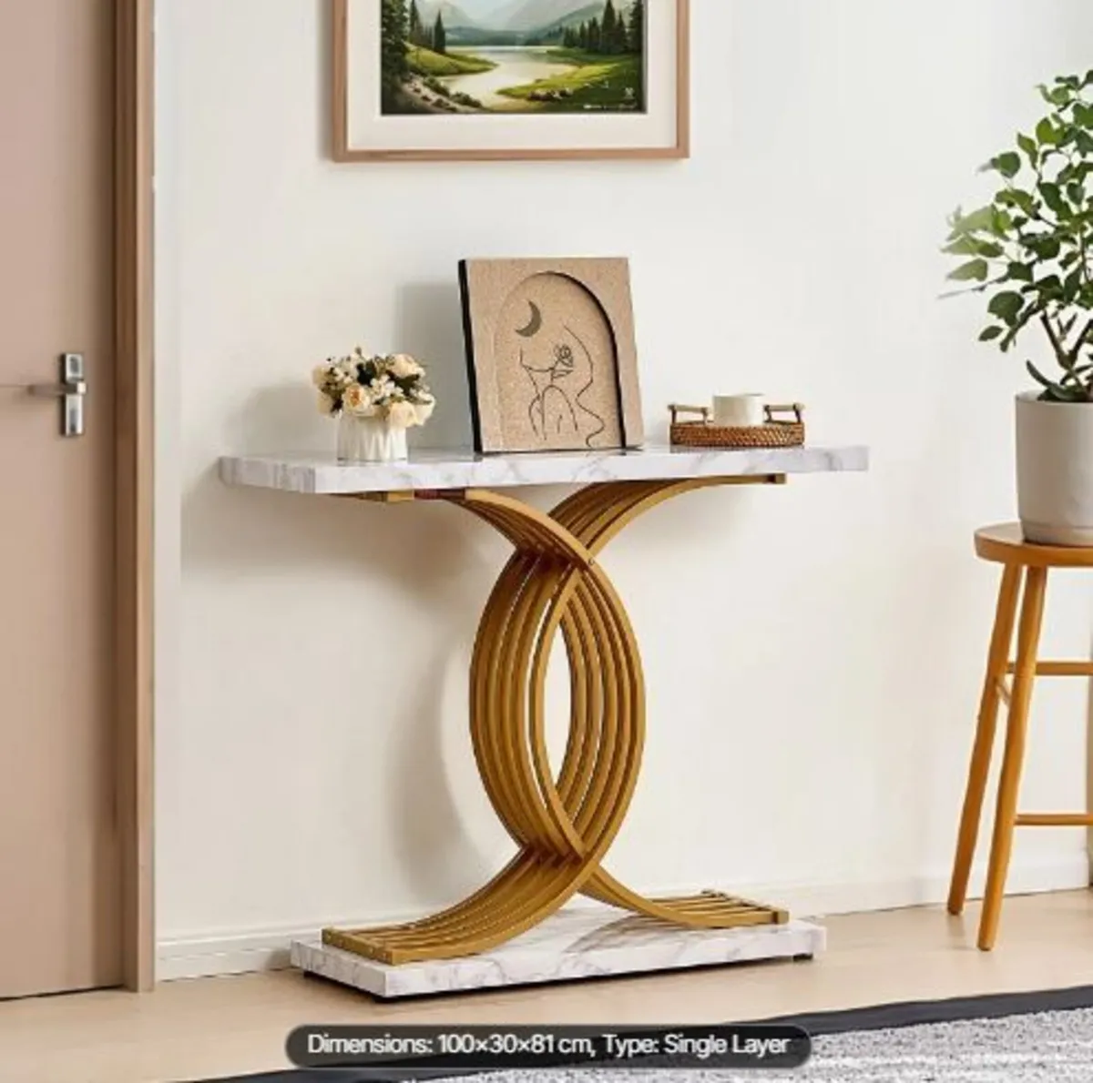 Narrow Console Sofa Table, 39.4 inches - Image 1