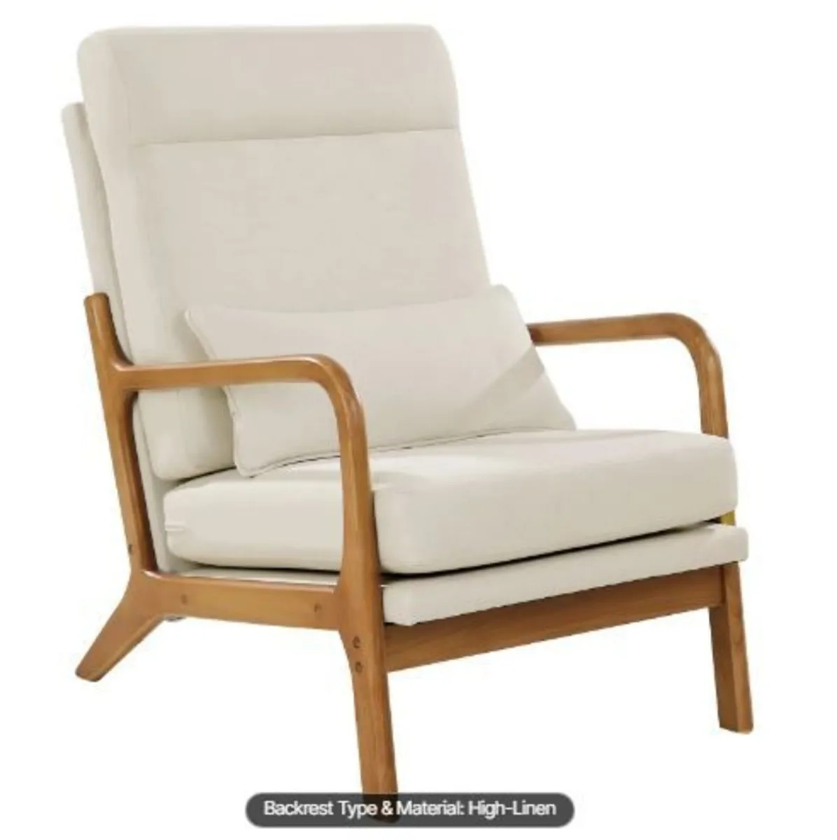 Accent Chair, High Back Mid Century - Image 3