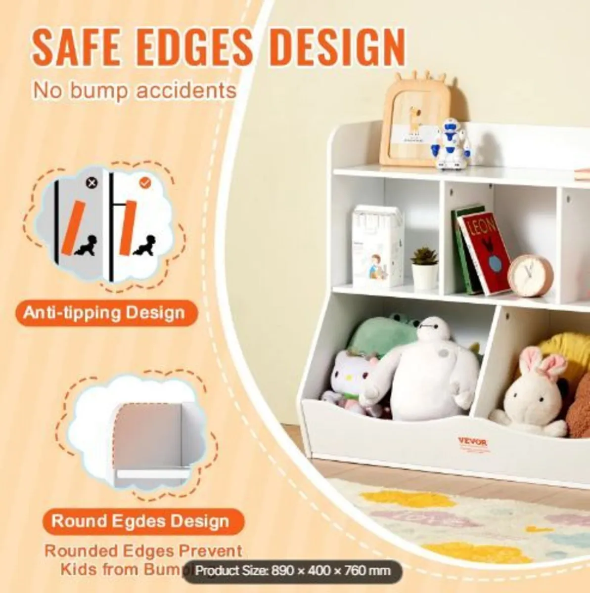 Wood Kid Storage Cubby, Toy Storage - Image 4