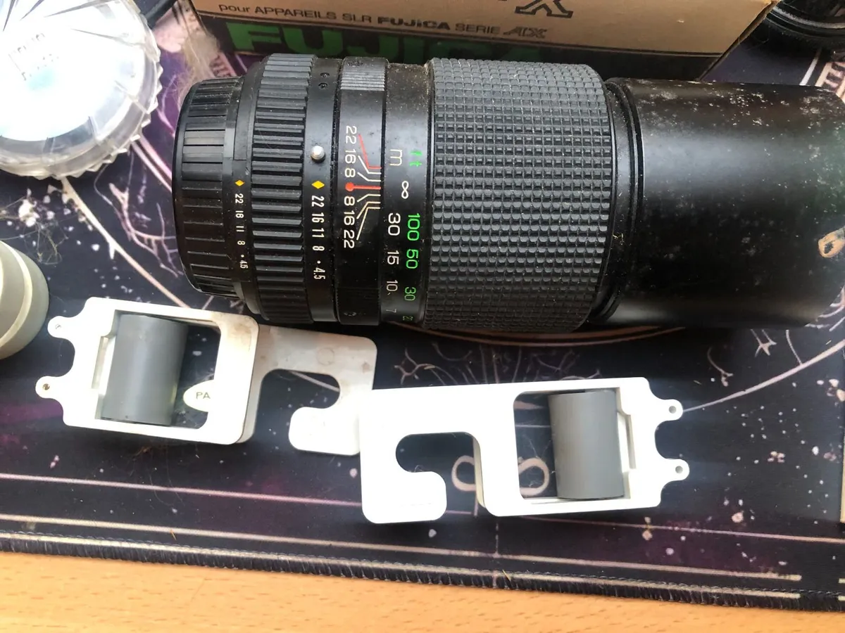 Fujica SLR AX5 Film camera, case, lenses, extras - Image 4