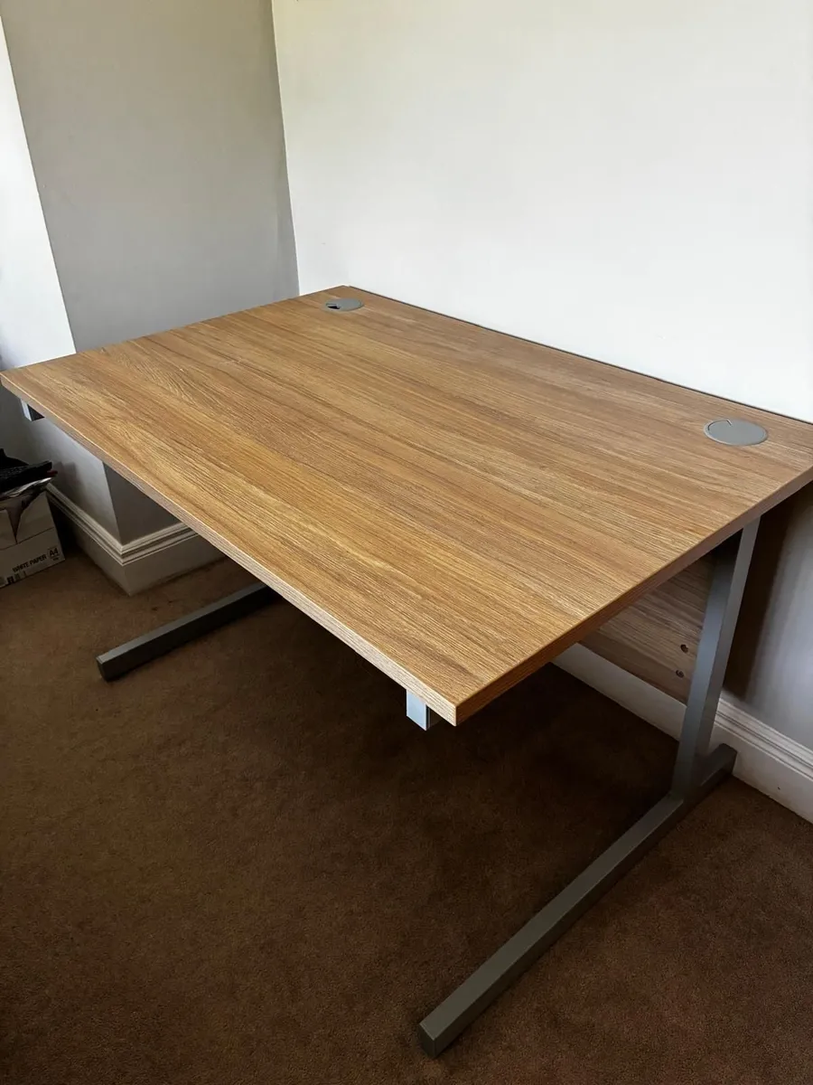 Solid Oak Laminated Office desk - Image 2