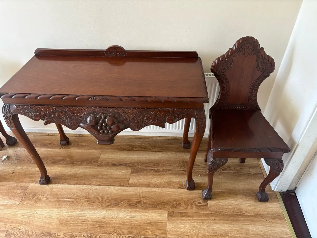 Mahogany Table and Chair - Image 2