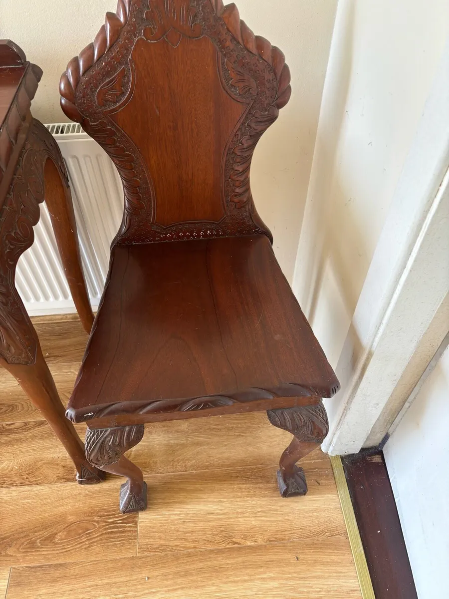 Mahogany Table and Chair - Image 3