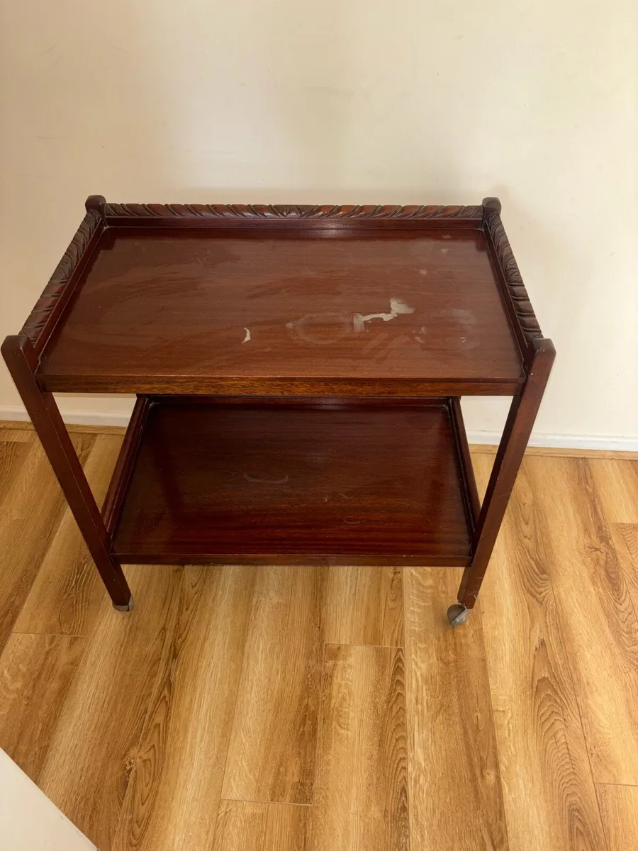 Wooden Table with wheels - Image 2