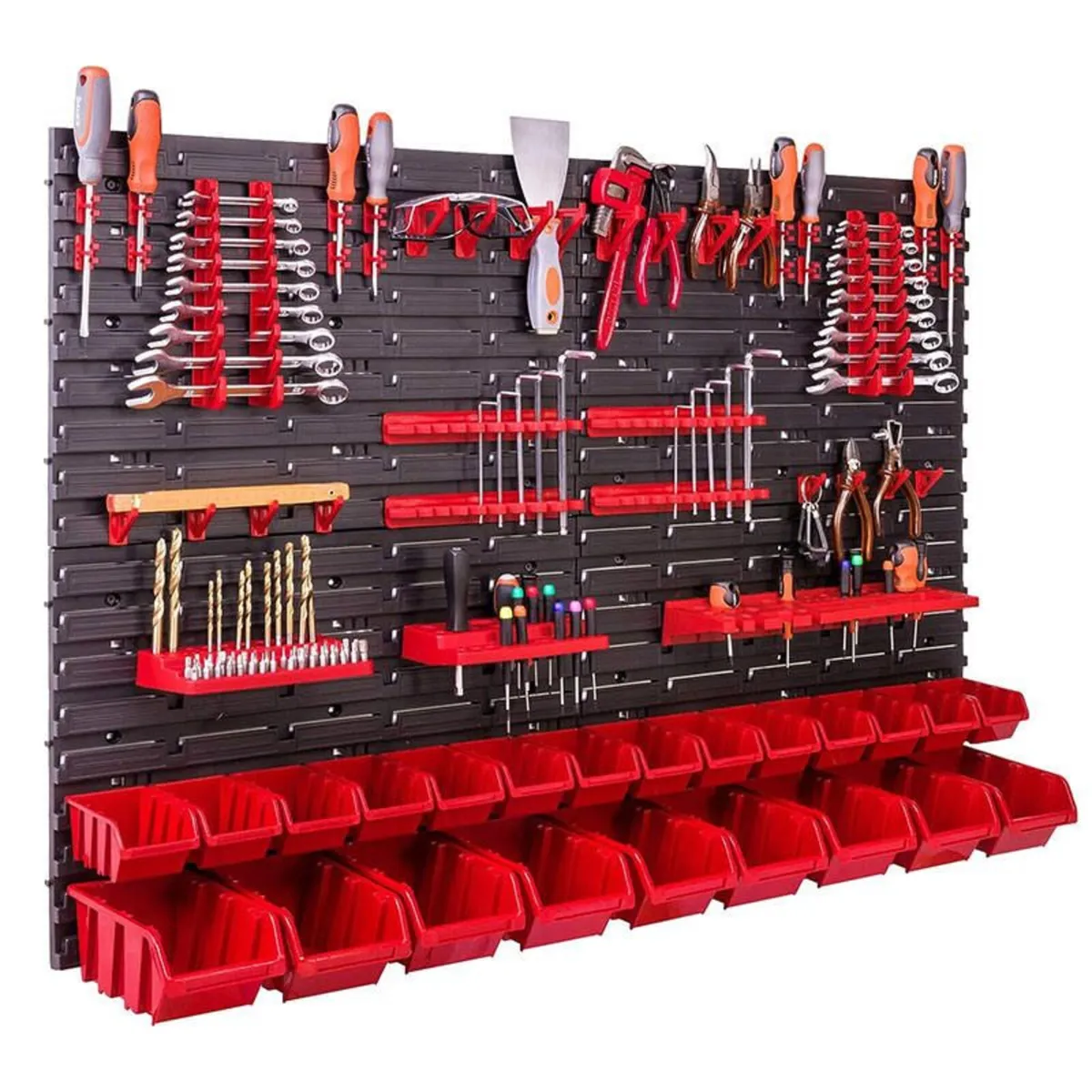 Tool Organiser Rack 58pcs Wall Mounted Pegboard - Image 1