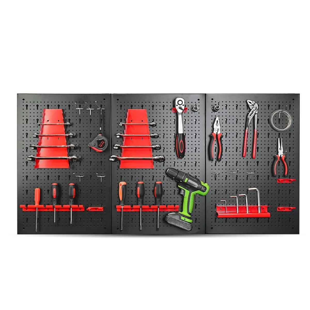 Metal Perforated Wall Mounted Tools Storage Rack - Image 1