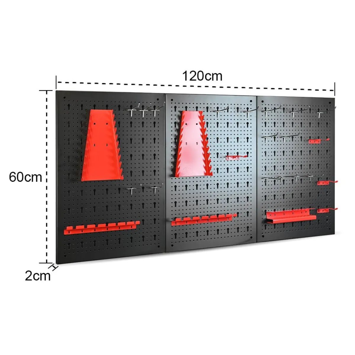Metal Perforated Wall Mounted Tools Storage Rack - Image 2