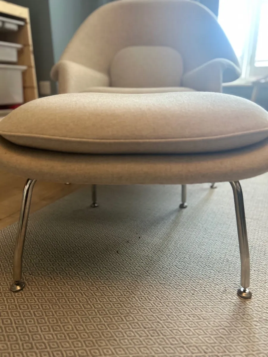 Handcrafted Womb Chair & Ottoman – Premium Wool - Image 3