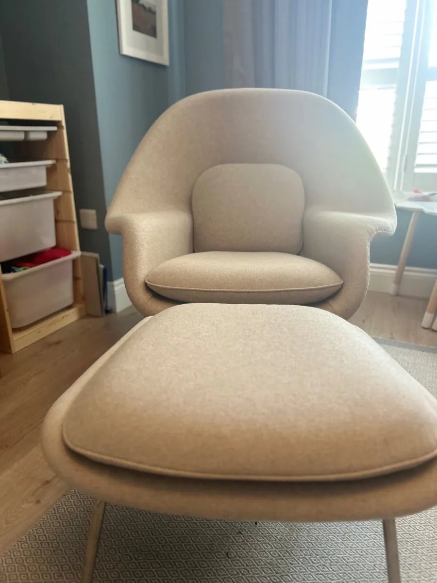 Handcrafted Womb Chair & Ottoman – Premium Wool - Image 1