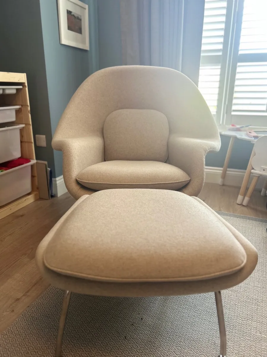 Handcrafted Womb Chair & Ottoman – Premium Wool - Image 2