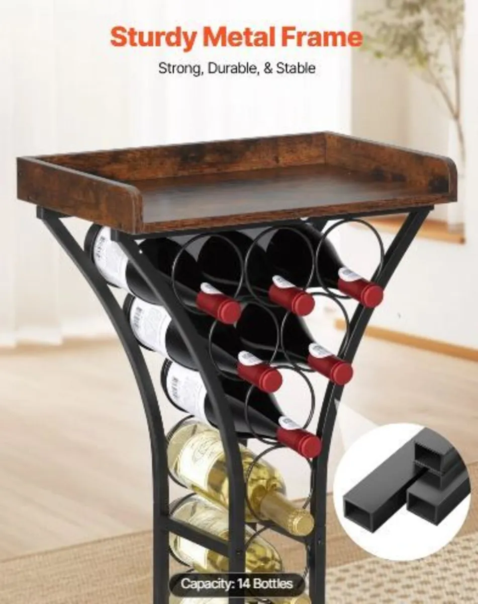 15 Bottle Wine Rack,Iron Freestanding Floor Wine - Image 2