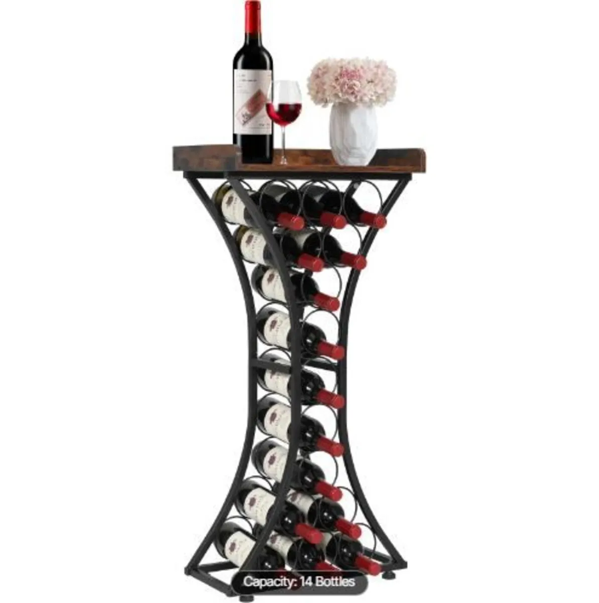 15 Bottle Wine Rack,Iron Freestanding Floor Wine - Image 1