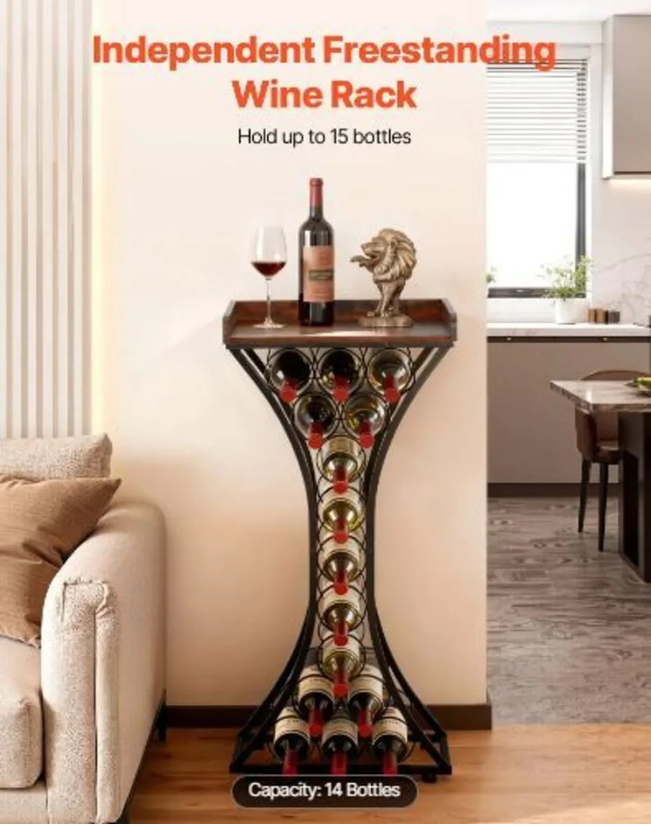 15 Bottle Wine Rack,Iron Freestanding Floor Wine - Image 4