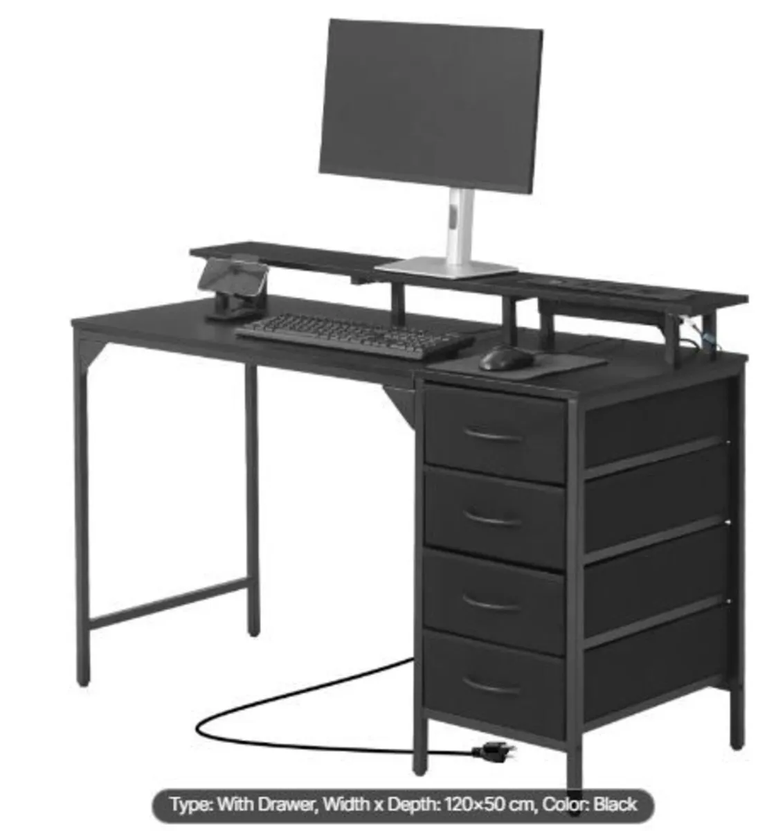 120 cm Computer Desk with Smart LED - Image 2