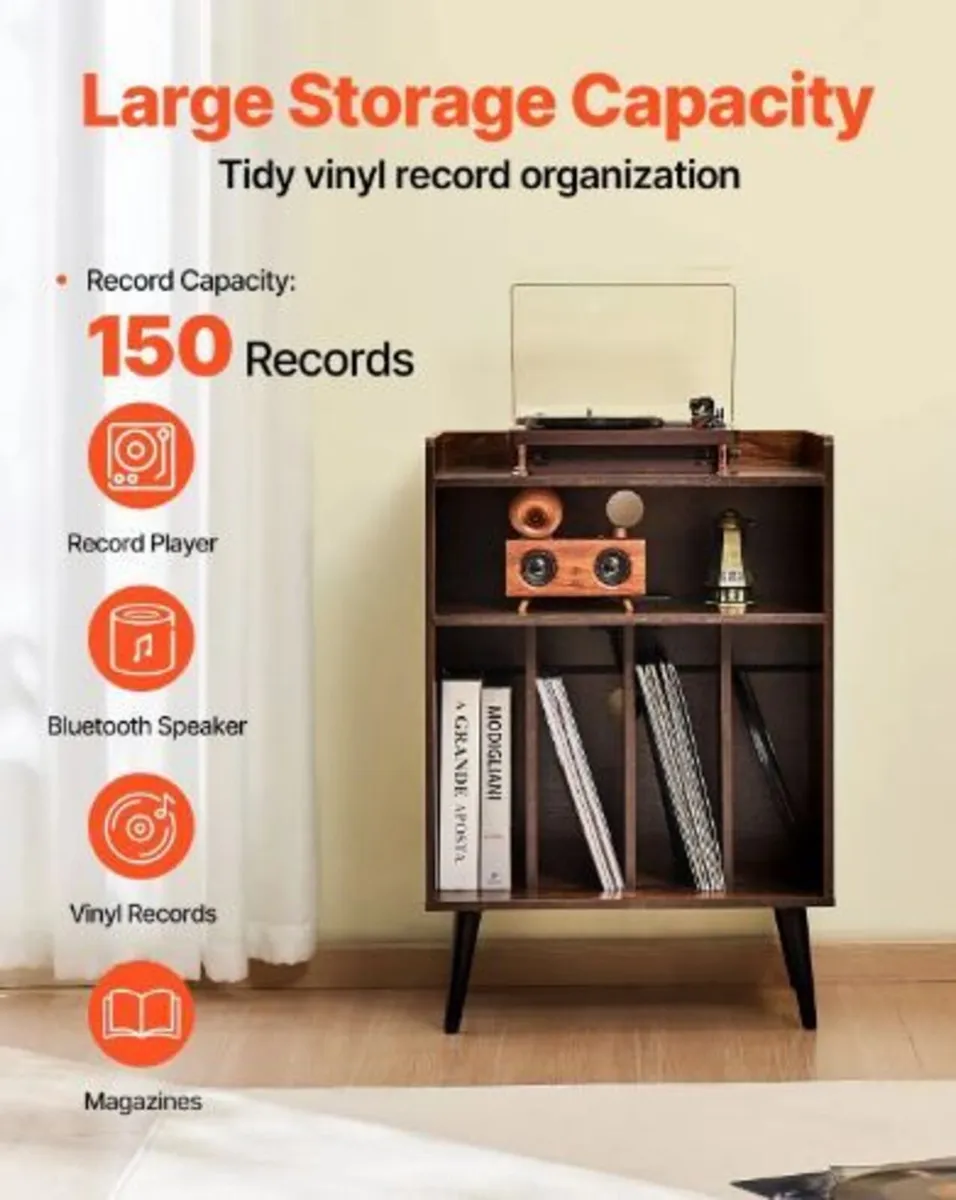 Record Player Stand with LED Light - Image 2