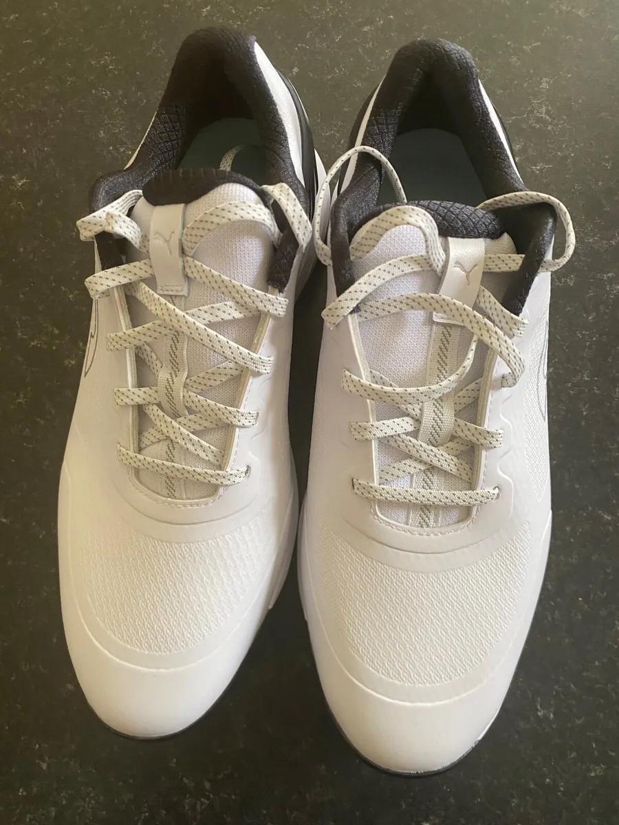 PUMA Golf Shoes – White/Black - Image 1