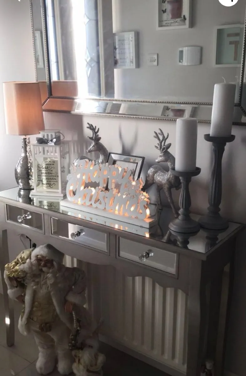 Console table and matching mirror