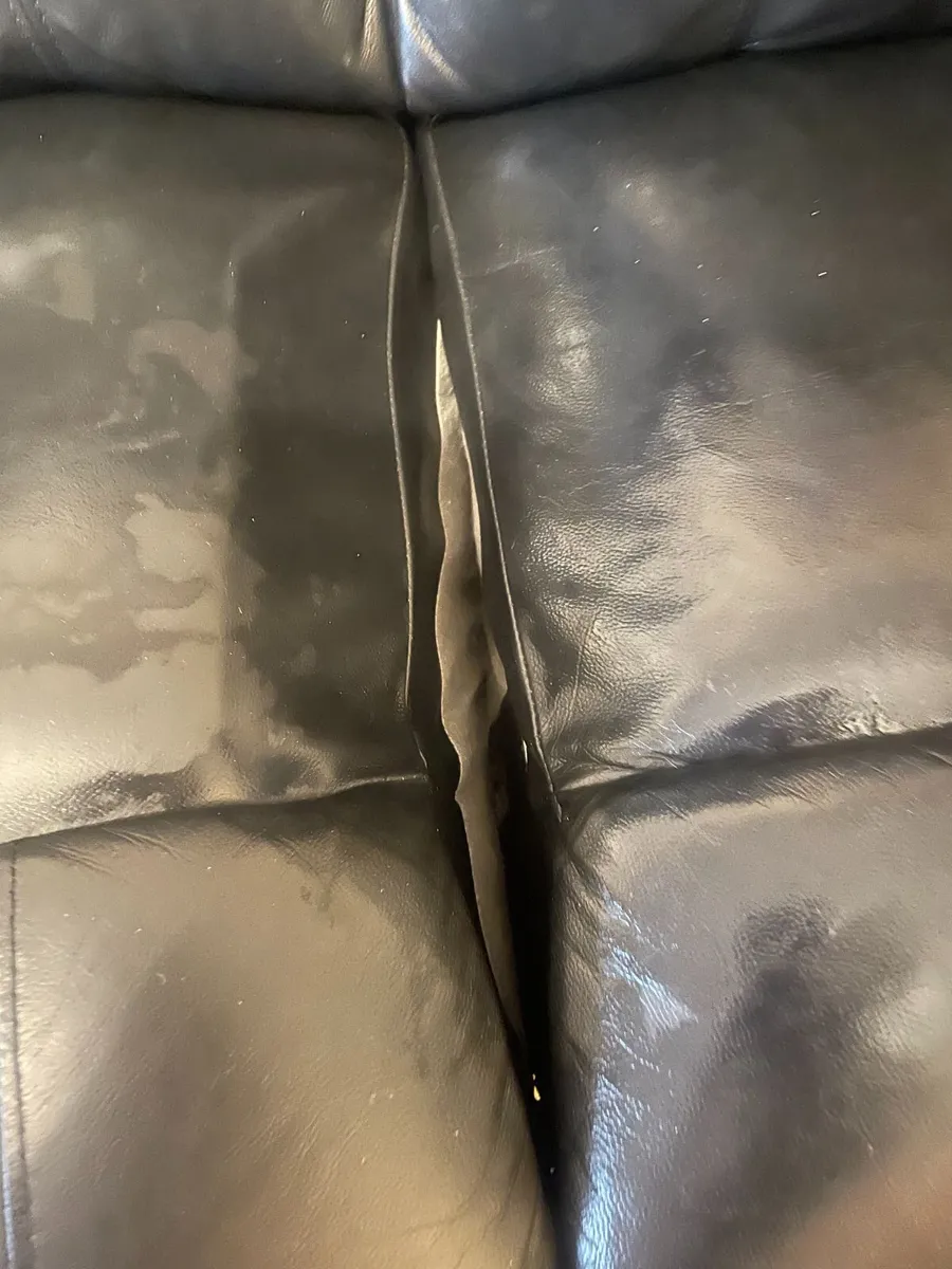 Black Leather Sofa - Image 3
