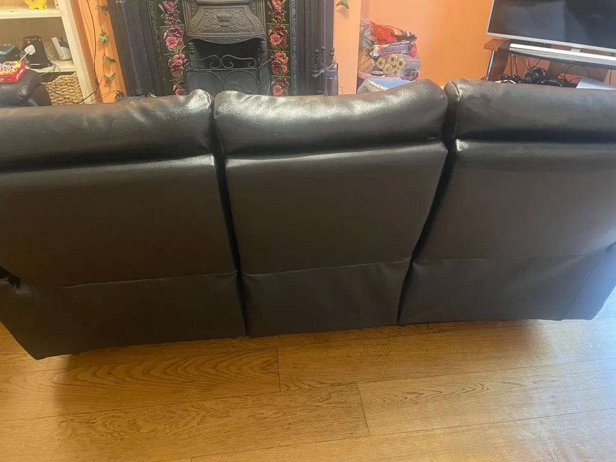 Black Leather Sofa - Image 2