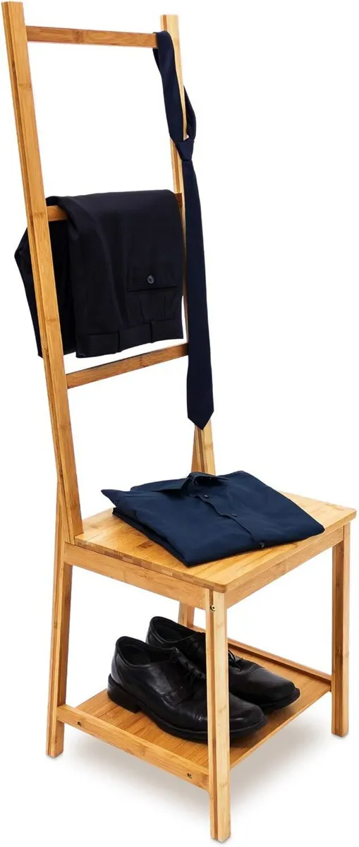 Free-Standing Bamboo Towel Holder - Image 1