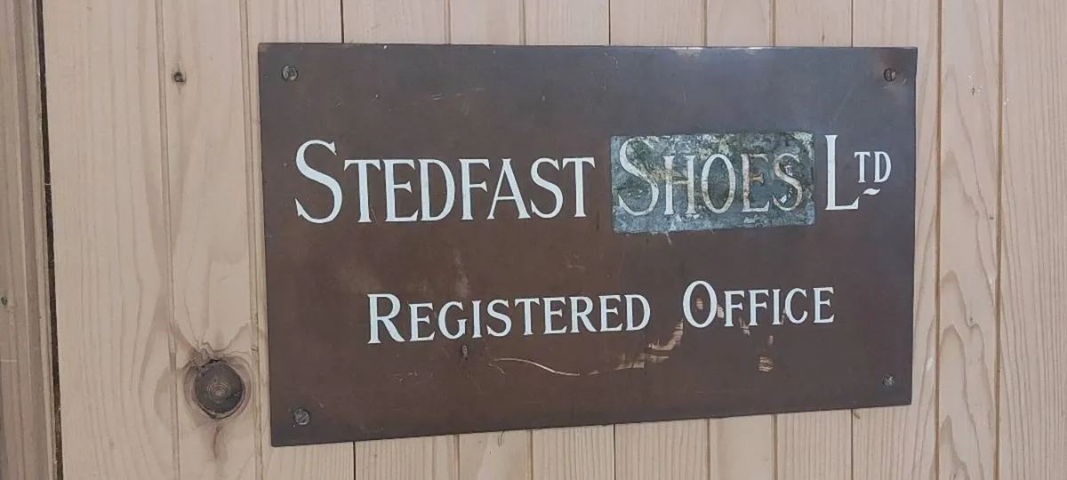 Vintage brass business sign - Image 1