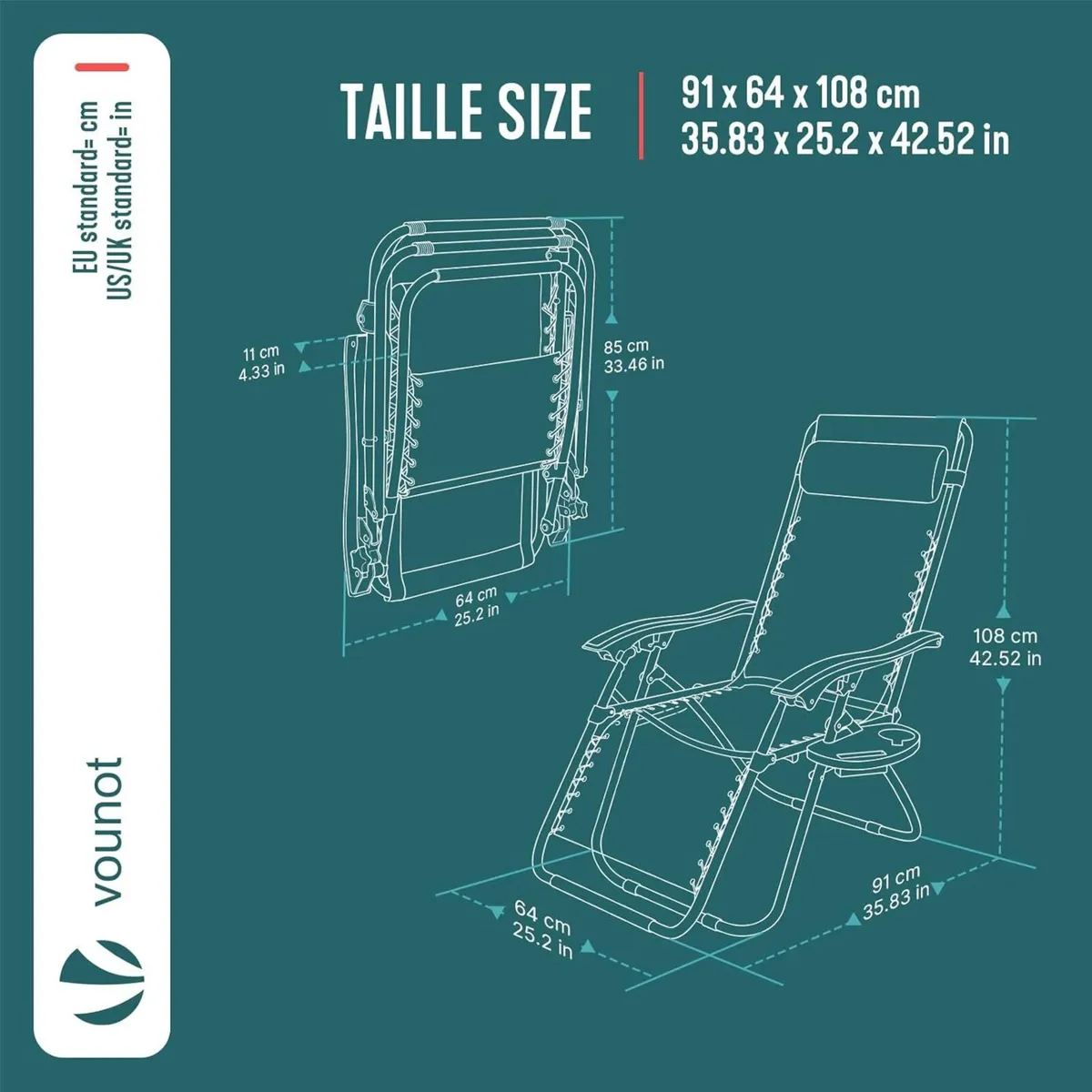 Zero Gravity Chair Folding Sun Loungers Recliner - Image 3