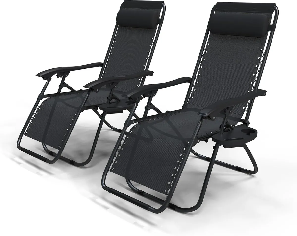 Zero Gravity Chair Folding Sun Loungers Recliner - Image 1