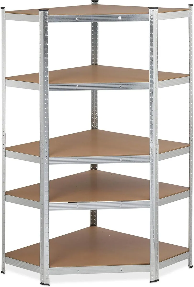 Corner Shelving Unit Heavy Duty Galvanised Steel - Image 1