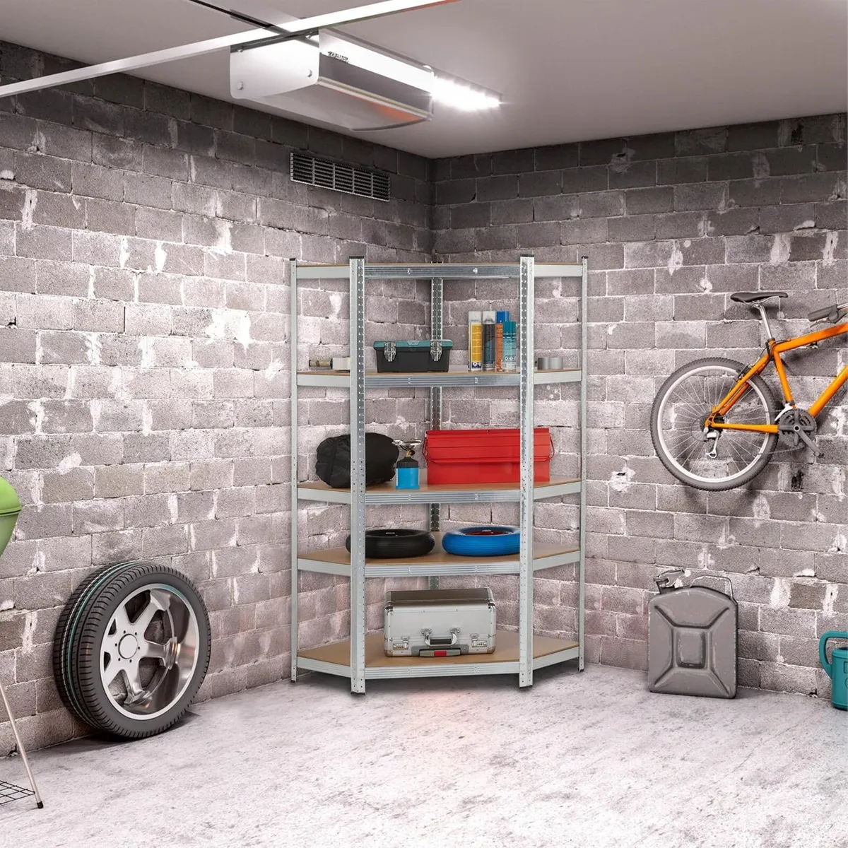 Corner Shelving Unit Heavy Duty Galvanised Steel - Image 2