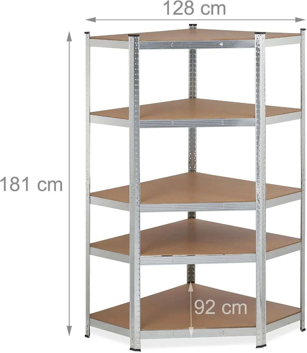 Corner Shelving Unit Heavy Duty Galvanised Steel - Image 3