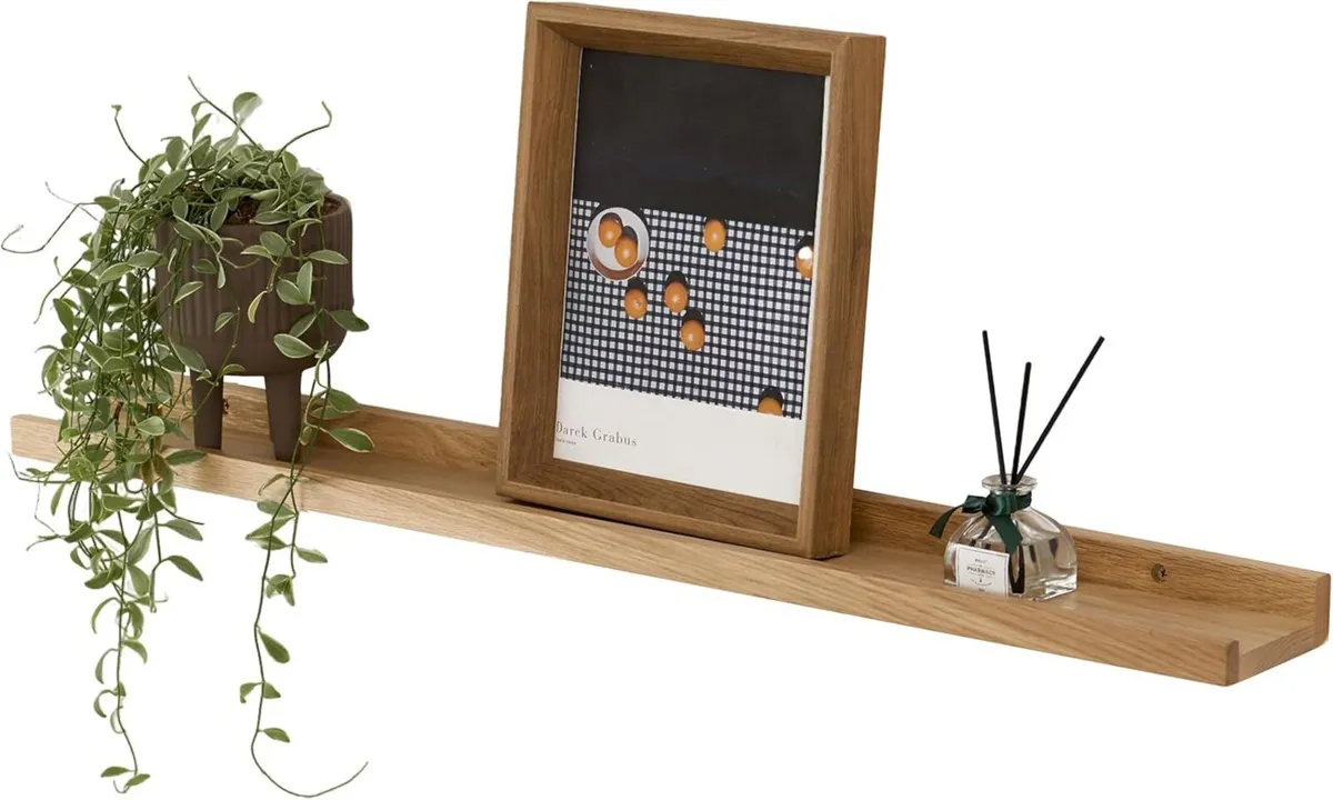 Floating Shelf Solid Oak Wood Rustic Shelves - Image 1