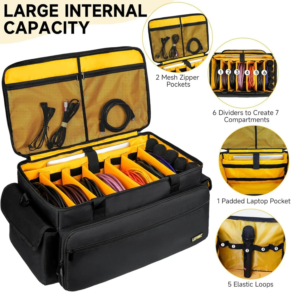 Large Dj Equipment Gig Bag Cable File Organiser - Image 4