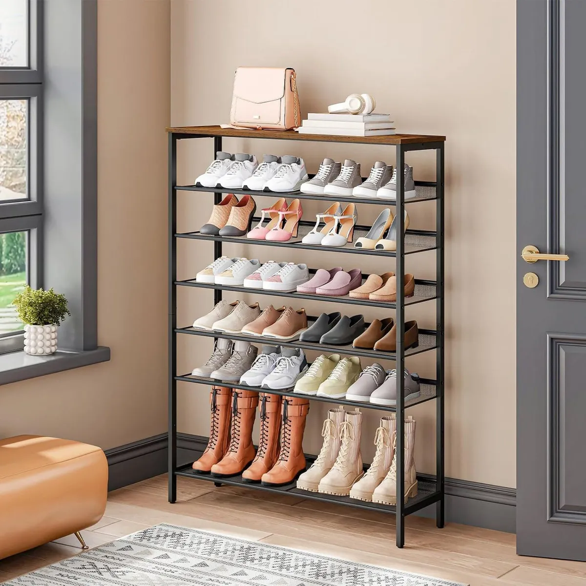 Shoe Rack Large Capacity Storage Tall Shelf - Image 4